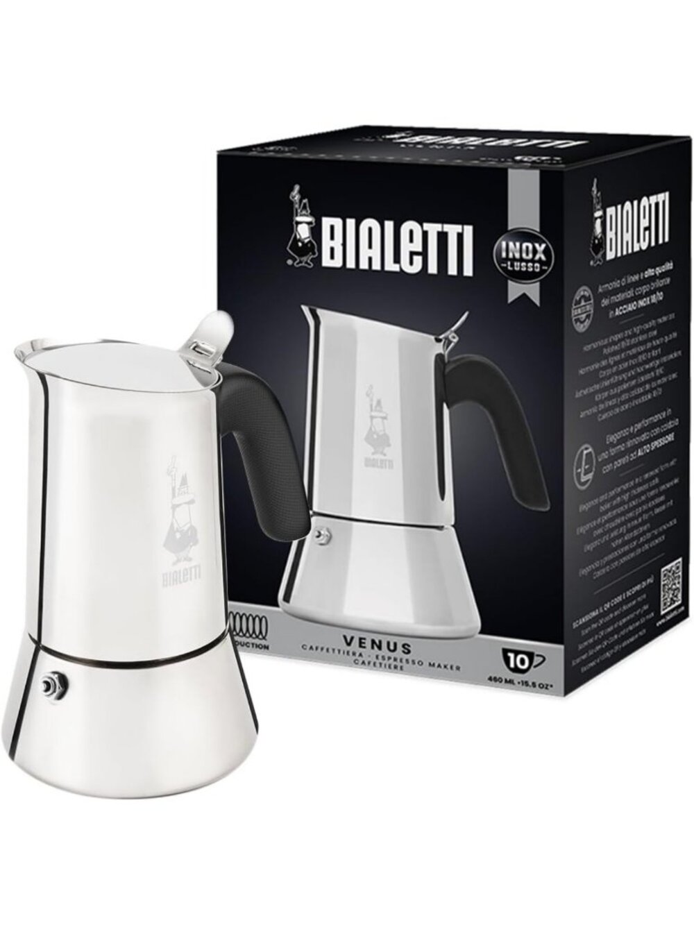 Bialetti Venus Induction Stovetop Espresso Maker – Stainless Steel Espresso